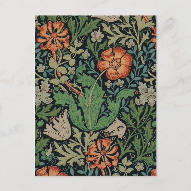 Cartão Postal William Morris Compton Wallpaper Classic (Frente)