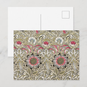 Cartão Postal William Morris Corncockle Floral Vintage