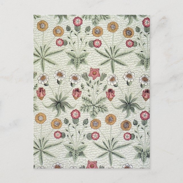 Cartão Postal William Morris Daisy Floral Wallpaper Padrão (Frente)
