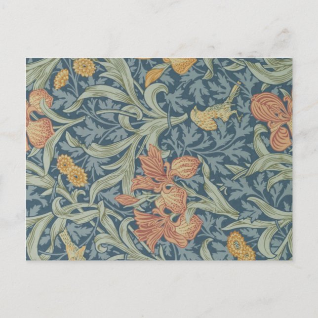 Cartão Postal William Morris Decorative Art Iris Pattern (Frente)