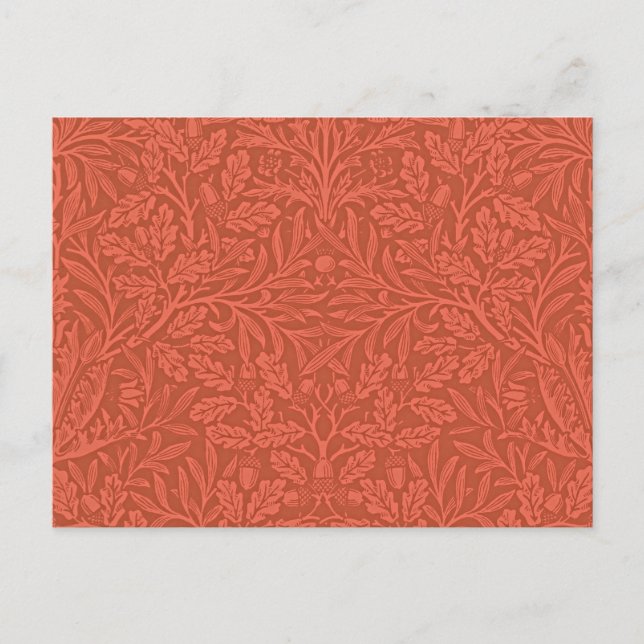 Cartão Postal William Morris design, Acorns e Oak Leaves (Frente)