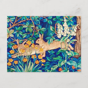 Cartão Postal William Morris "Duas Amas" Rabbits selvagens Impre