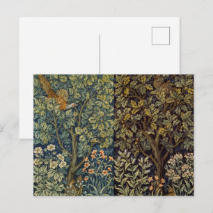 Cartão Postal William Morris Faisão Pássaro Árvore Flor