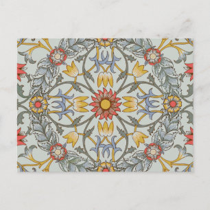Cartão Postal William Morris Floral Circle Flower Illustration