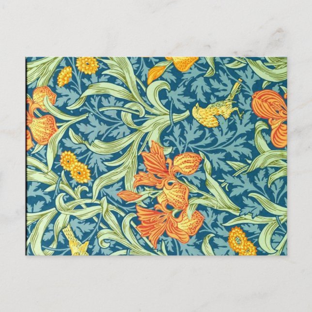 Cartão Postal William Morris floral, Iris (Frente)