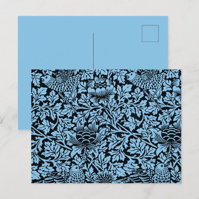 Cartão Postal William Morris Floral Pattern Bird Anenome (Frente/Verso)