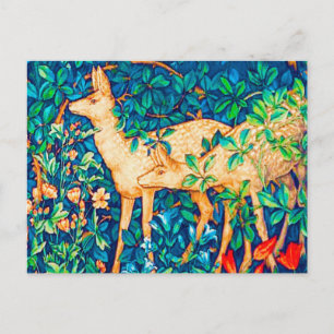 Cartão Postal William Morris Forest Deer Tapeçaria Impressão
