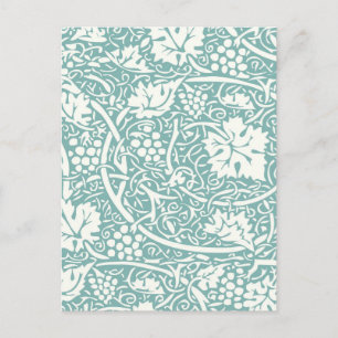 Cartão Postal William Morris Grape Pattern Teal Turquoise