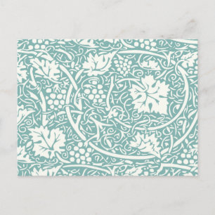 Cartão Postal William Morris Grape Pattern Teal Turquoise