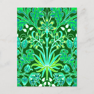Cartão Postal William Morris Hyacinth Impressão, Emerald Green