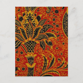 Cartão Postal William Morris India Red Floral