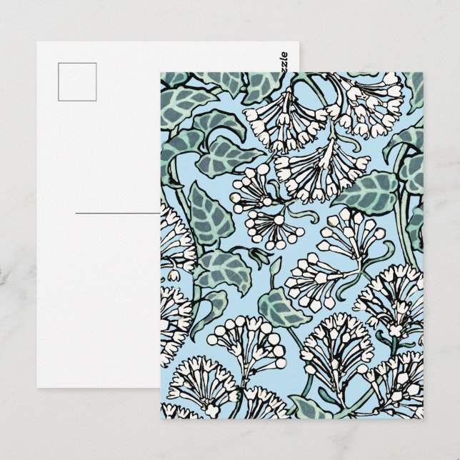 Cartão Postal William Morris Jasmine e deixa o padrão (Frente/Verso)