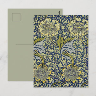 Cartão Postal William Morris Kennet Floral Wallpaper Azul