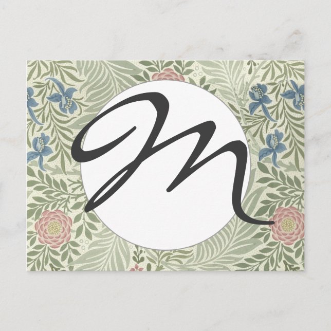 Cartão Postal William Morris Larkspur Floral Wallpaper (Frente)