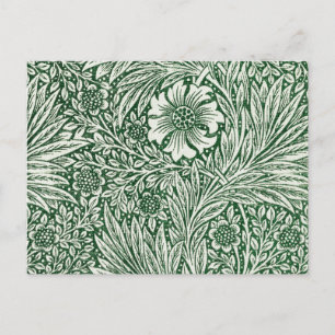 Cartão Postal william morris marigold flor verde floral