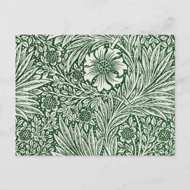 Cartão Postal william morris marigold verde floral flor (Frente)