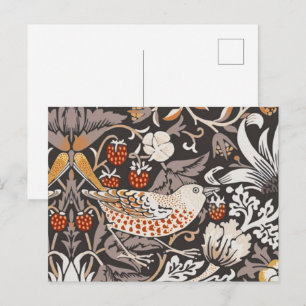 Cartão Postal William Morris Morango Furtado Carvão Ocre