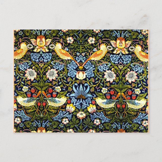 Cartão Postal William Morris: Morango Ladrão design de colheita (Frente)