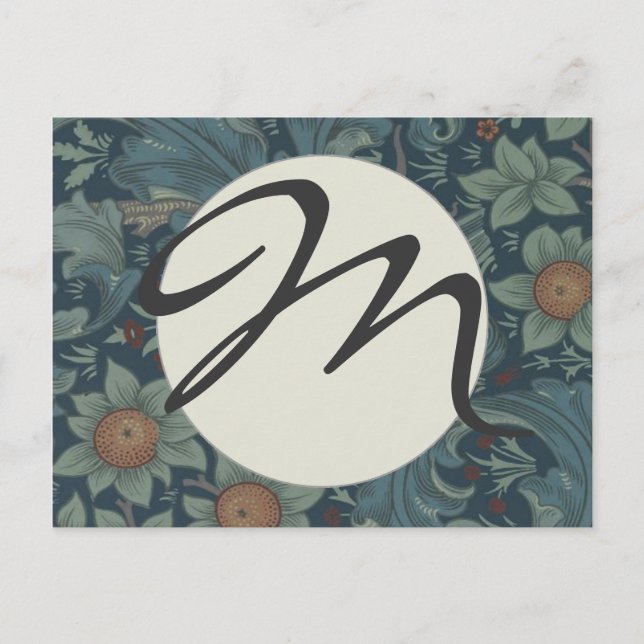 Cartão Postal William Morris Orchard Pattern Art (Frente)