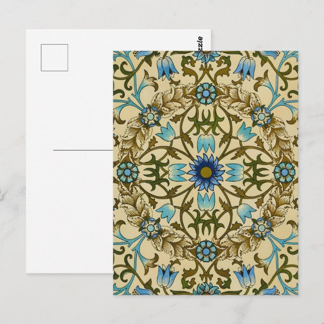 Cartão Postal William Morris - Padrão antigo de vinha e flores 1 (Frente/Verso)