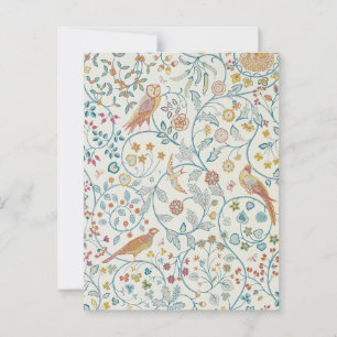 Cartão Postal William Morris - Papel de Parede Coruja e Frutas