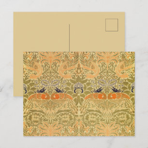 Cartão Postal William Morris Peacock Dragon Artesanato Vintage