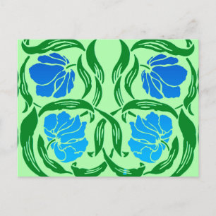 Cartão Postal William Morris Pimpernel, Blue & Verde limão