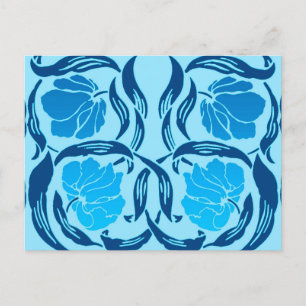 Cartão Postal William Morris Pimpernel, Denim e Azul Claro