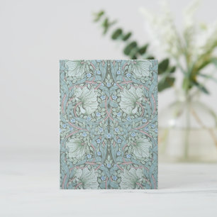 Cartão Postal William Morris - Pimpernel: Flores Azuis e Verdes