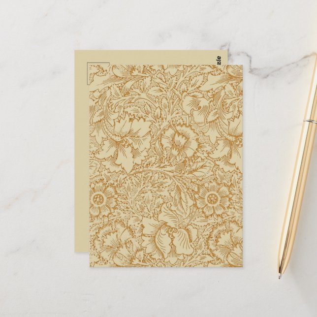Cartão Postal William Morris Poppy Floral Wallpaper (Frente/Verso In Situ)