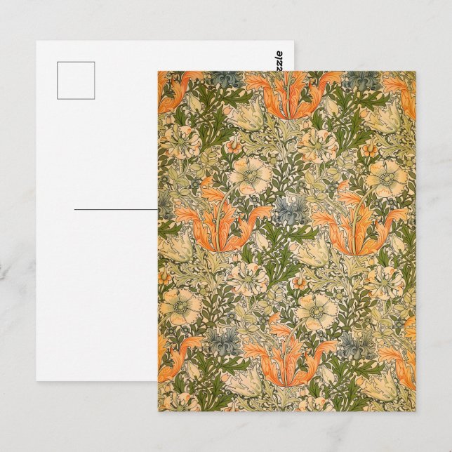 Cartão Postal William Morris Primavera Compton Flower Festival (Frente/Verso)