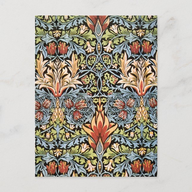 Cartão Postal William Morris Snakeshead Design (Frente)