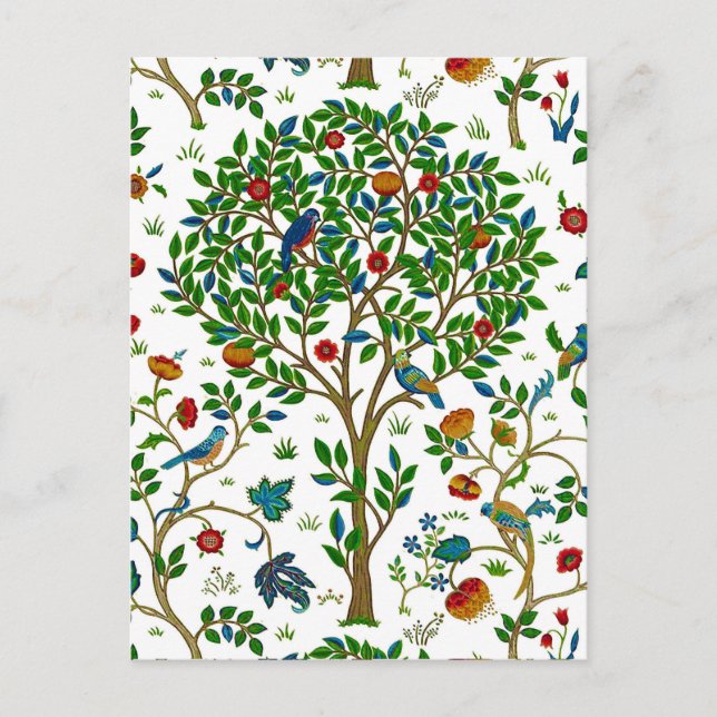 Cartão Postal William Morris Tree of Life Standard, Green & Mult (Frente)