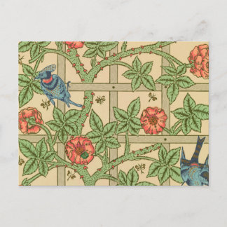 Cartão Postal William Morris Trellis Classic Wallpaper Design