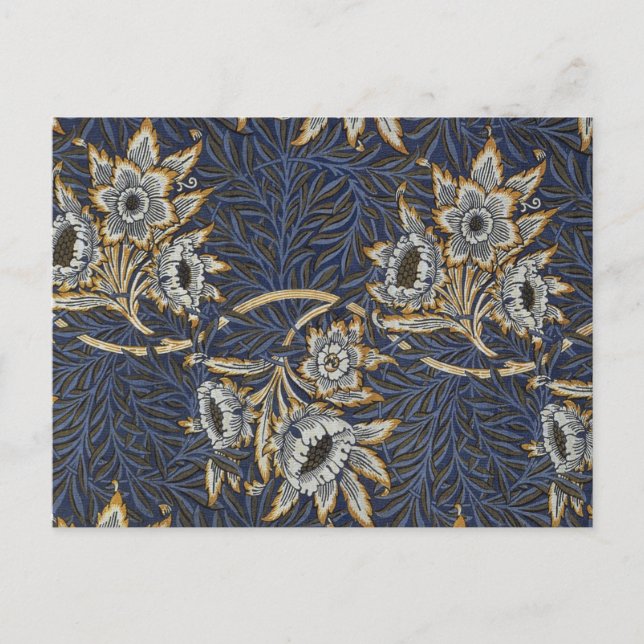 Cartão Postal William Morris Tulip Willow Blue Patterno (Frente)