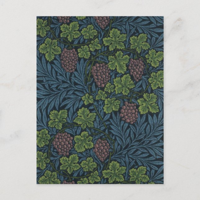 Cartão Postal William Morris Vine Wallpaper Design (Frente)