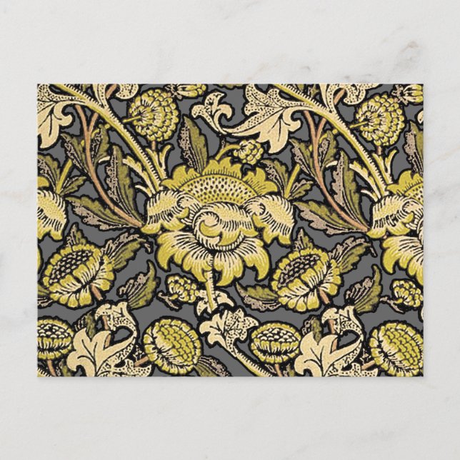 Cartão Postal William Morris Wey Floral Wallpaper (Frente)