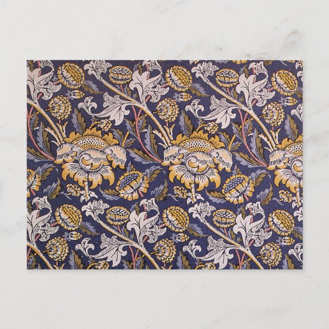 Cartão Postal William Morris Wey Floral Wallpaper (Frente)