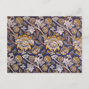 Cartão Postal William Morris Wey Floral Wallpaper Design
