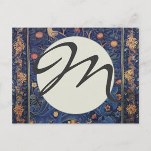 Cartão Postal William Morris Woodpecker Tapeçaria Pássaros Flora