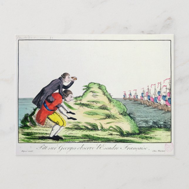 Cartão Postal William Pitt Observando o Esquadrão Francês (Frente)