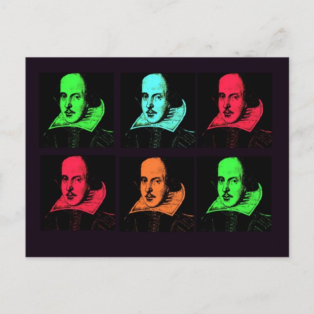 Cartão Postal William Shakespeare Collage (Frente)