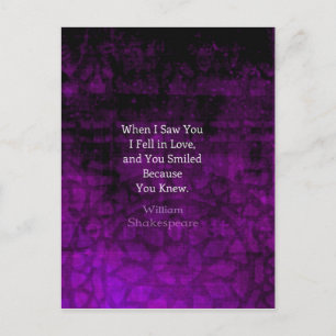 Cartão Postal William Shakespeare Romântico Afirmando