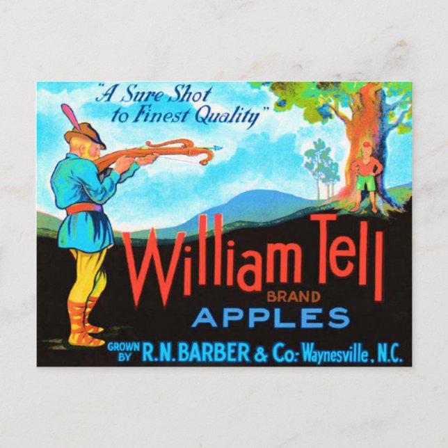 Cartão Postal William tell Apples (Frente)