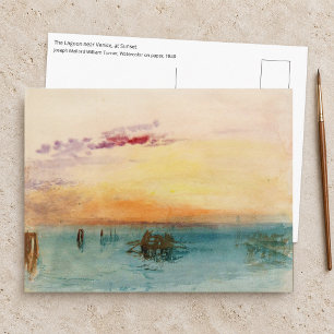 Cartão Postal William Turner - A Lagoa perto de Veneza ao Pôr-do