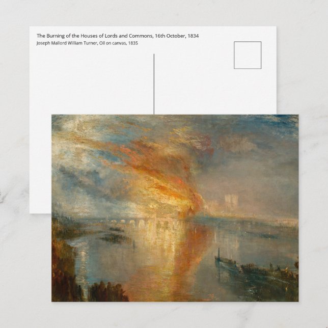 Cartão Postal William Turner - A Queima do Parlamento (Frente/Verso)