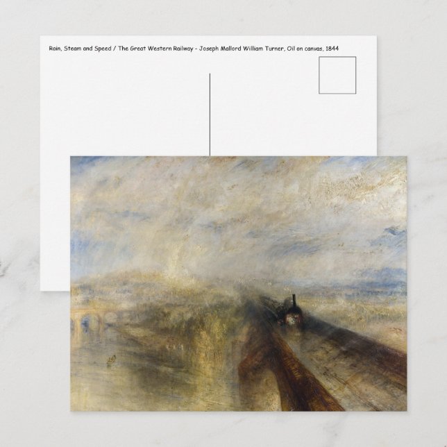 Cartão Postal William Turner - Chuva, Vapor e Velocidade (Frente/Verso)