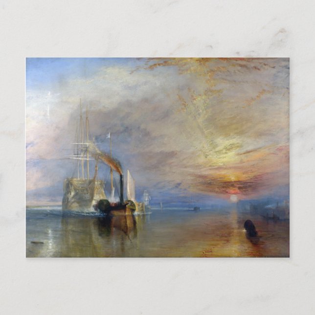 Cartão Postal William Turner: Temerário rebocado para o último b (Frente)
