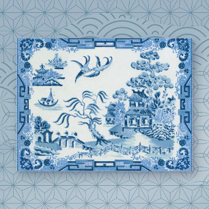 Cartão postal Willow Azul Vintage