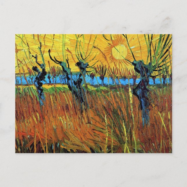 Cartão Postal Willows no Sunset (F572) Van Gogh Fine Art (Frente)